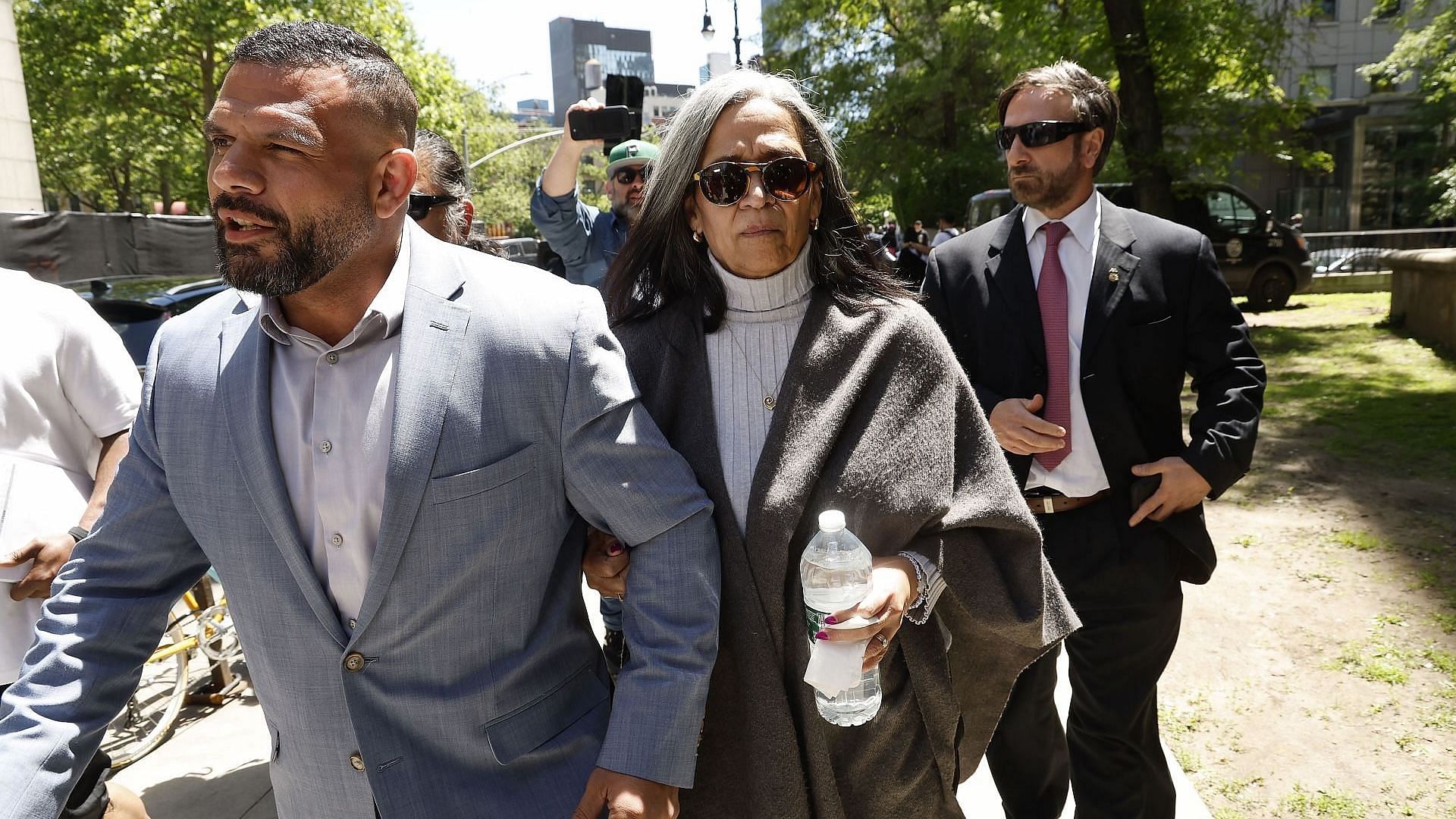 Regina Ventura, mother of Cassie Ventura, departs the Manhattan Federal Court during the Sean "Diddy" Combs' trial on May 20, 2025, in New York City. (Image via Getty/John Lamparski)